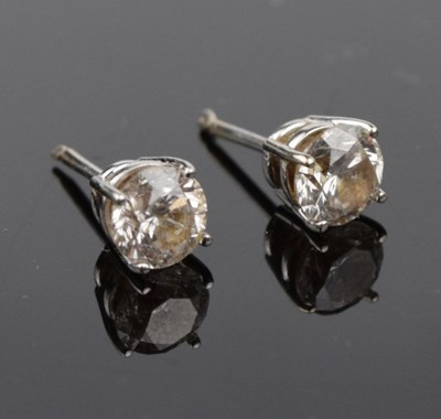 Lot 122 - Pair of single stone diamond ear studs