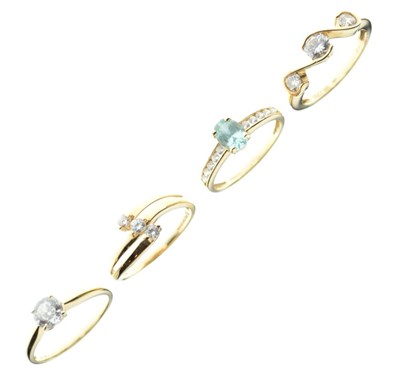 Lot 25 - Four 14ct gold gem set rings