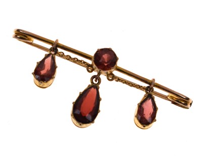 Lot 64 - Garnet bar brooch, by Murrle Bennett & Co