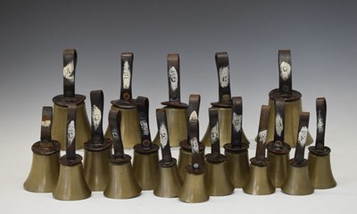 Lot 282 - Nineteen early to mid 20th Century hand bells