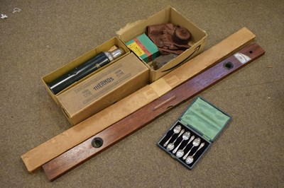 Lot 251 - Box of miscellanea including spirit level