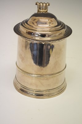 Lot 160 - George I Britannia standard silver lidded tankard