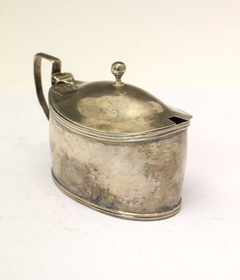 Lot 171 - George III silver mustard pot of oval form