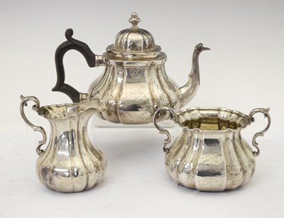 Lot 182 - Victorian bachelor's silver three-piece tea set