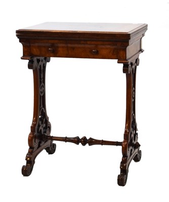 Lot 586 - Victorian burr walnut games table