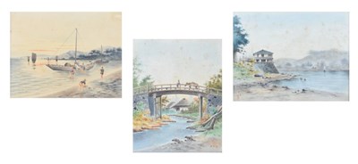Lot 491 - Three Chinese landscapes, 19th Century
