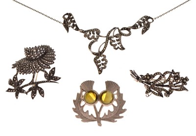 Lot 77 - Group of silver and marcasite jewellery