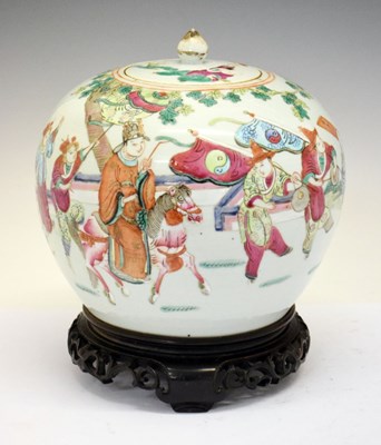 Lot 348 - 19th Century Chinese Canton Famille Rose vase with cover