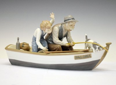 Lot 426 - Lladro porcelain figure group -  'Fishing with Gramps', 5215