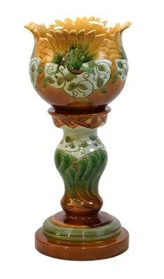 Lot 406 - Burmantofts jardiniere and stand
