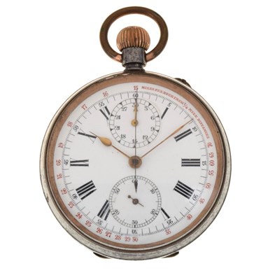 Lot 155 - Early 20th Century gunmetal pocket watch stopwatch
