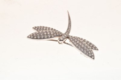 Lot 32 - Diamond set stylised dragonfly brooch