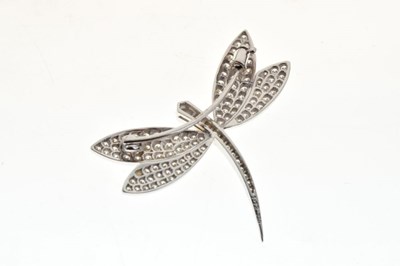 Lot 32 - Diamond set stylised dragonfly brooch