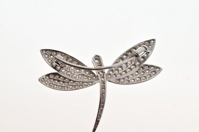 Lot 32 - Diamond set stylised dragonfly brooch