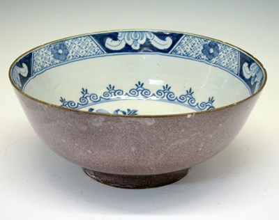 Lot 390 - 18th Century Delftware punch bowl