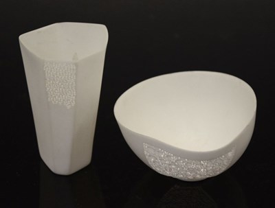 Lot 435 - Studio pottery - Angela Verdon - two hand-built reticulated porcelain vessels