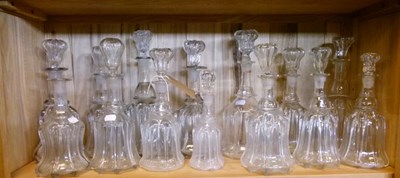 Lot 593 - Collection of 19th century mallet-shaped decanters, and other assorted table glass.