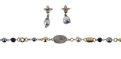 Lot 125 - Geta Finlayson - Cultured pearl and mother-of-pearl chain