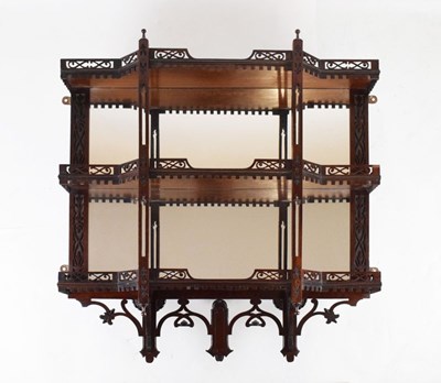 Lot 568 - Chippendale Revival mirror-backed wall bracket