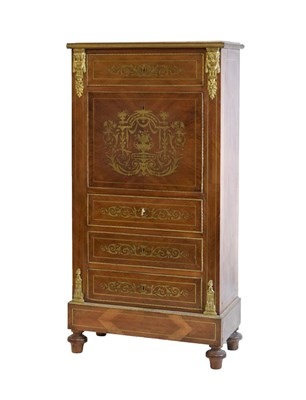 Lot 590 - 19th Century mahogany and ormolu secretaire à abbatant
