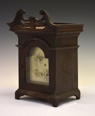 Lot 460 - Local interest - Unusual mahogany miniature bracket timepiece by Thomas Pierce, Bristol