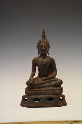 Lot 362 - South East Asian bronze figure of Buddha