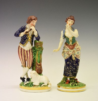 Lot 398 - Pair of early 19th Century Derby shepherd and shepherdess