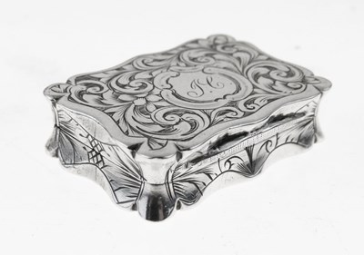 Lot 178 - Victorian silver vinaigrette of shaped rectangular form