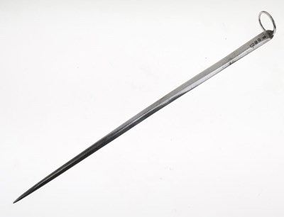 Lot 170 - George III silver meat skewer of plain tapering form