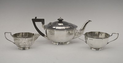 Lot 193 - George V silver three-piece tea set