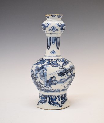 Lot 396 - 18th Century Dutch Delft octagonal bottle vase or guglet