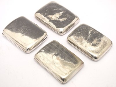Lot 212 - Military Interest - George V silver cigarette case and three others