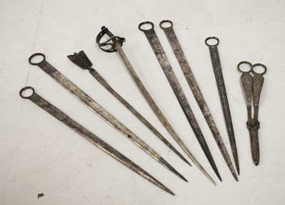 Lot 603 - Group of silver-plated meat skewers etc