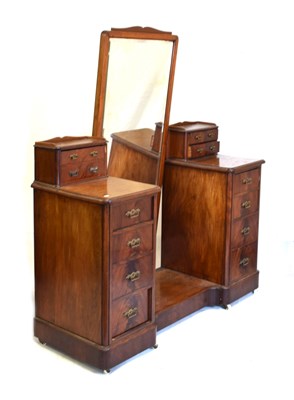 Lot 607 - Mahogany dressing chest with mirror