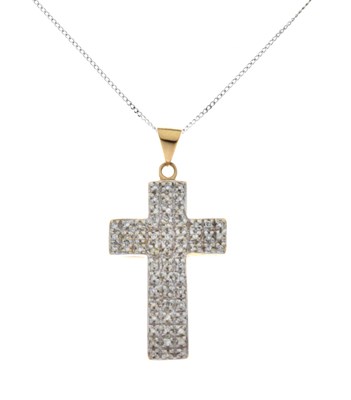 Lot 49 - 9ct gold diamond set cross
