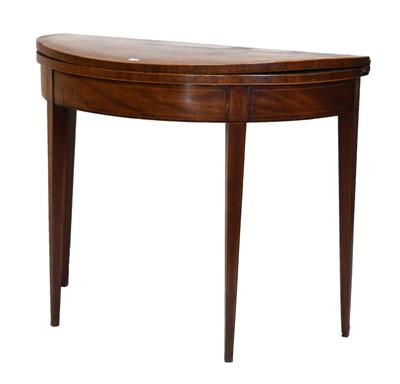 Lot 547 - George III mahogany demi-lune card table