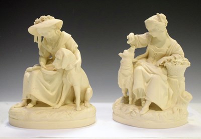 Lot 536 - Pair of Victorian Parian ware figures