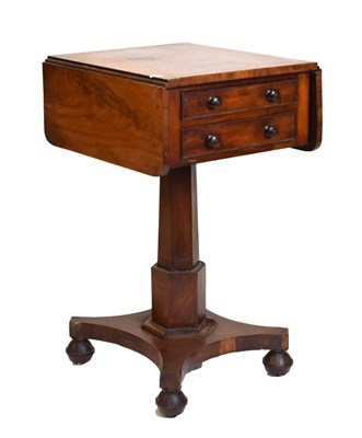 Lot 617 - Mahogany pedestal Pembroke table
