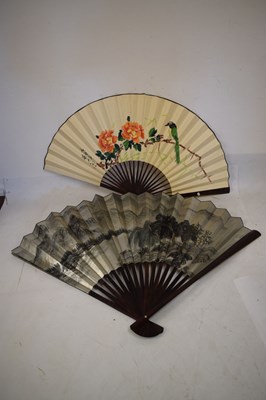 Lot 421 - Large boxed Oriental fan, plus another