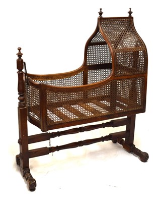 Lot 620 - Victorian rocking cradle or crib (cane at fault)