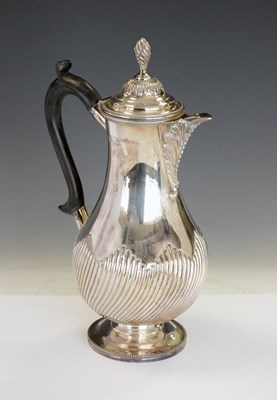 Lot 216 - Silver baluster shape coffee pot