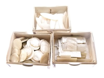 Lot 241 - Three boxes of mother-of-pearl gaming counters