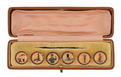 Lot 77 - Cased set of six Guinness buttons