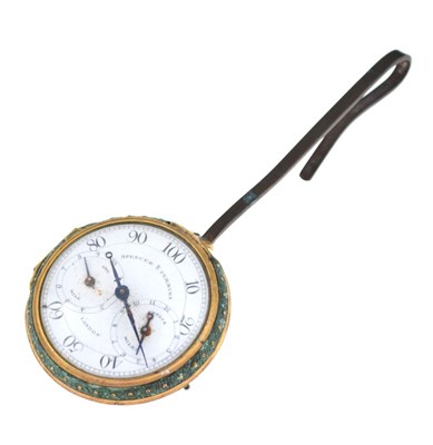 Lot 71 - Rare George III brass and shagreen-cased pedometer