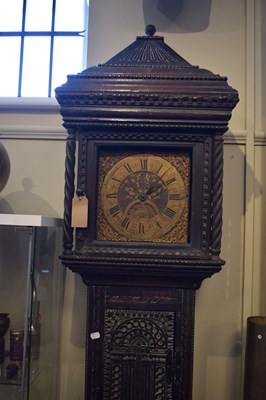 Lot 461 - Joseph Atkinson longcase clock, later carving