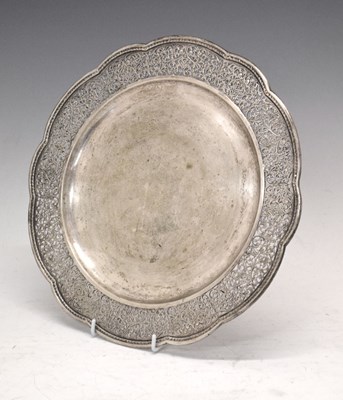 Lot 101 - Everest Interest - Italian white metal salver presented to Sir John Hunt