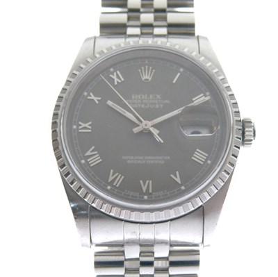 Lot 94 - Rolex - Gentleman's Oyster Perpetual Datejust stainless steel wristwatch