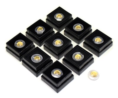 Lot 139 - Coins - Ten Tristan da Cunha Elizabeth II 'Fabula Aurum' Half Crown Gold Coins