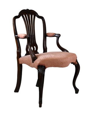 Lot 475 - A 'French Hepplewhite' design elbow chair