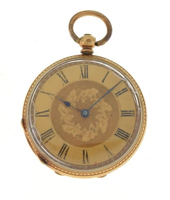 Lot 72 - Yellow metal fob watch